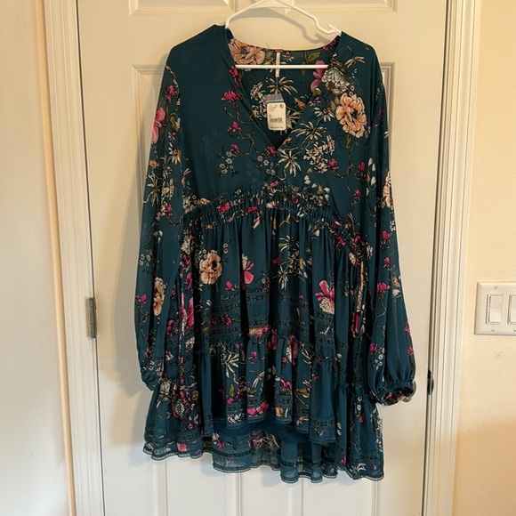 Free People Emerald Combo Floral Dress- NWT - Picture 3 of 3